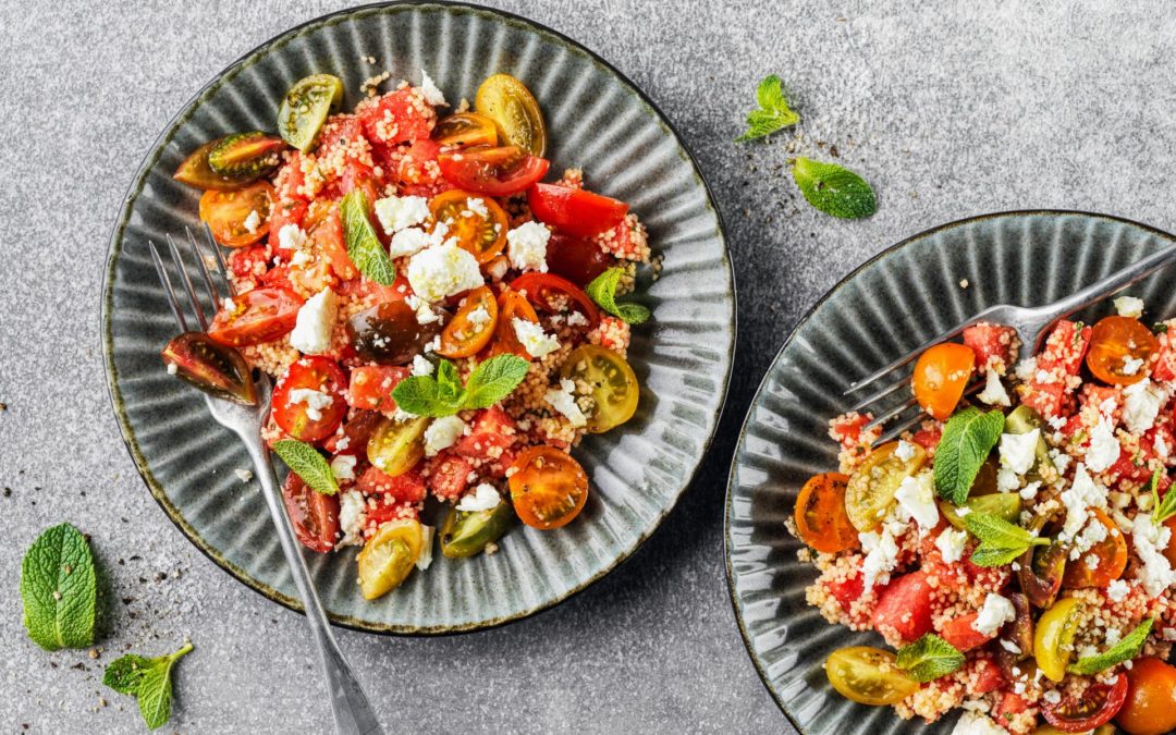 Salade de couscous à la pastèque et à la feta