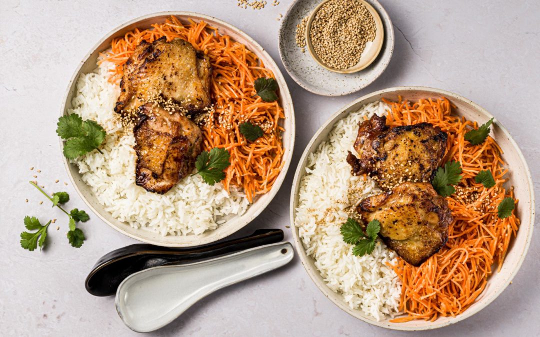 Poulet au soja et salade de carottes