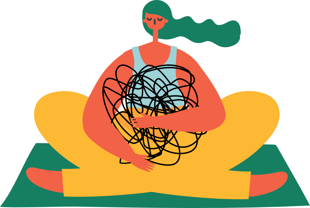 Illustration d'une femme apprivoisant ses traumas