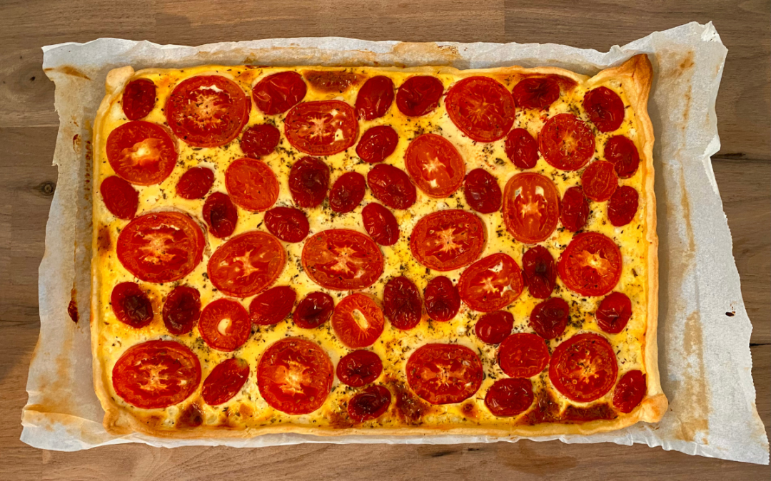 Tarte à la tomate et au cottage cheese